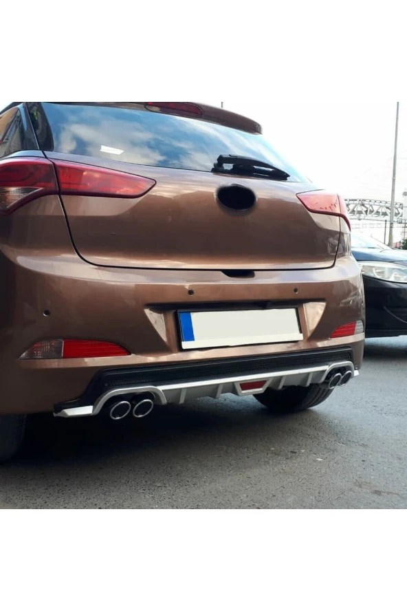 OTO H.İ.T.  HYUNDAİ İ20 UYUMLU BODY KİT DİFÜZÖR 4 ÇIKIŞ YUVARLAK GRİ MODEL 1 ürün görseli