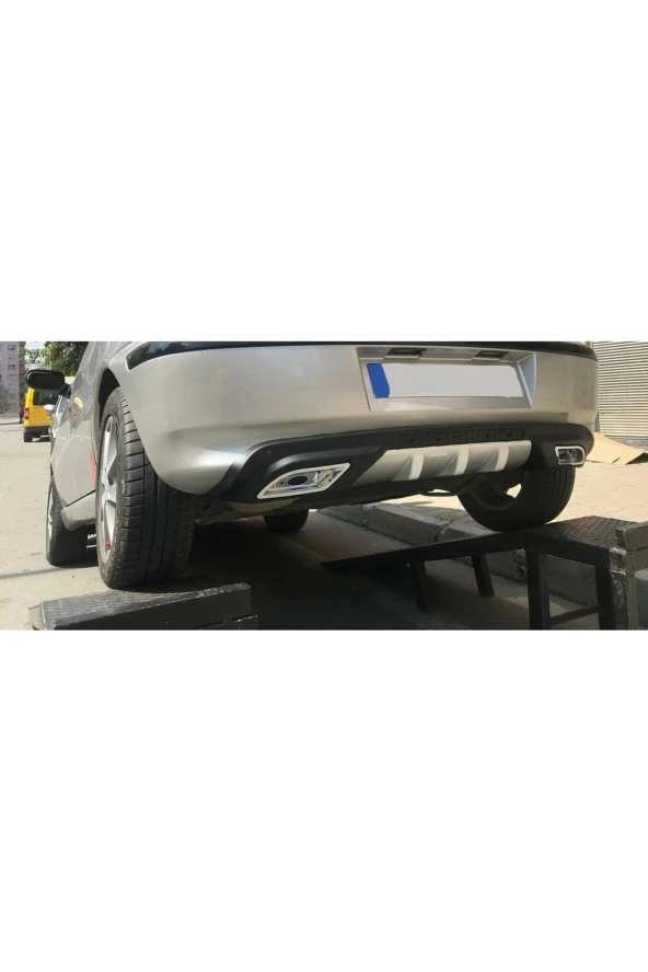 OTO H.İ.T.  HYUNDAİ ACCENT ERA UYUMLU BODY KİT DİFÜZÖR 2 ÇIKIŞ GRİ KARE - 2
