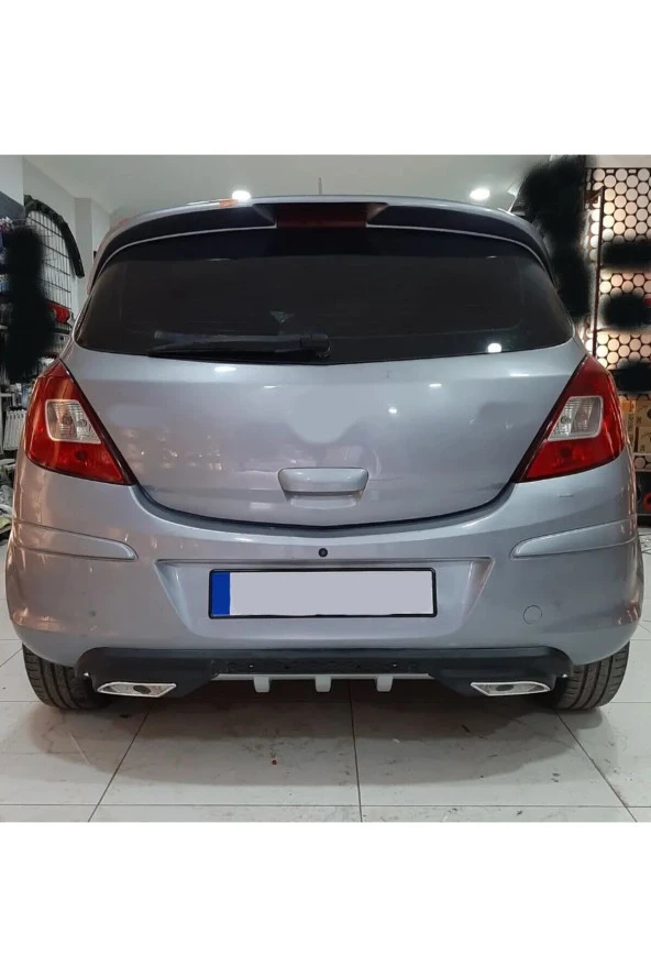 OTO H.İ.T.  OPEL CORSA D UYUMLU BODY KİT DİFÜZÖR 2 ÇIKIŞ GRİ KARE - 1