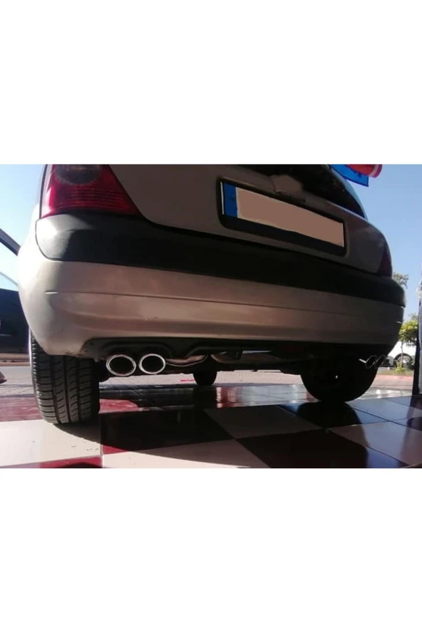OTO H.İ.T.  RENAULT CLİO UYUMLU BODY KİT DİFÜZÖR 4 ÇIKIŞ SİYAH YUVARLAK