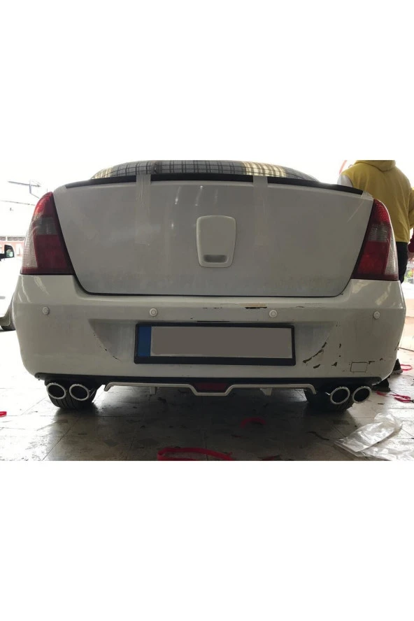 OTO H.İ.T.  RENAULT CLİO SEDAN UYUMLU BODY KİT DİFÜZÖR 4 ÇIKIŞ GRİ YUVARLAK