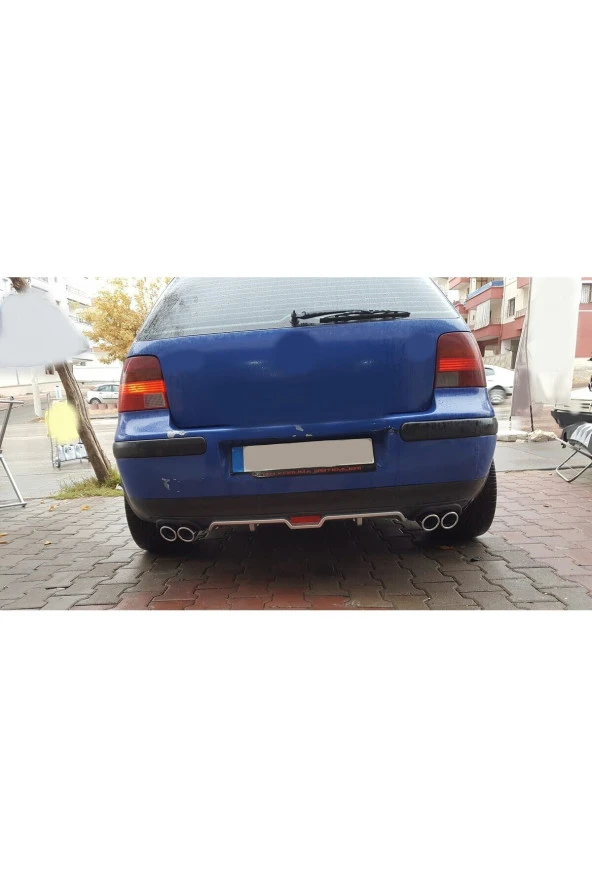 OTO H.İ.T.  VOLKSWAGEN GOLF 4 UYUMLU BODY KİT DİFÜZÖR 4 ÇIKIŞ GRİ YUVARLAK ürün görseli