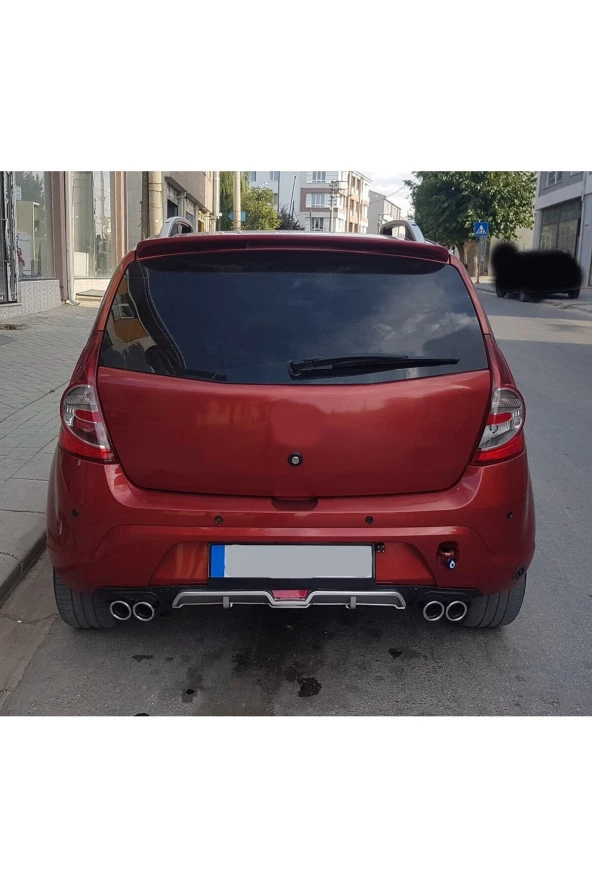 OTO H.İ.T.  DACİA SANDERO UYUMLU BODY KİT DİFÜZÖR 4 ÇIKIŞ GRİ YUVARLAK