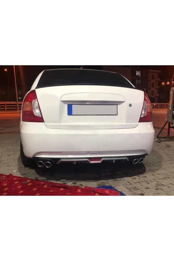 OTO H.İ.T.  HYUNDAİ ACCENT ERA UYUMLU BODY KİT DİFÜZÖR 4 ÇIKIŞ GRİ YUVARLAK ürün görseli