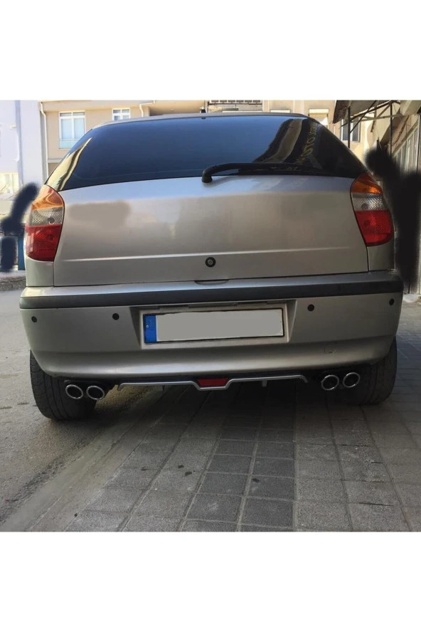 OTO H.İ.T.  FİAT PALİO YENİ KASA UYUMLU BODY KİT DİFÜZÖR 4 ÇIKIŞ GRİ YUVARLAK ürün görseli