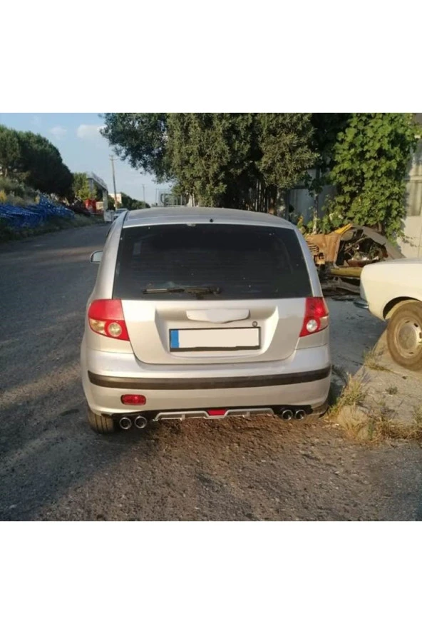 OTO H.İ.T.  HYUNDAİ GETZ UYUMLU BODY KİT DİFÜZÖR 4 ÇIKIŞ GRİ YUVARLAK