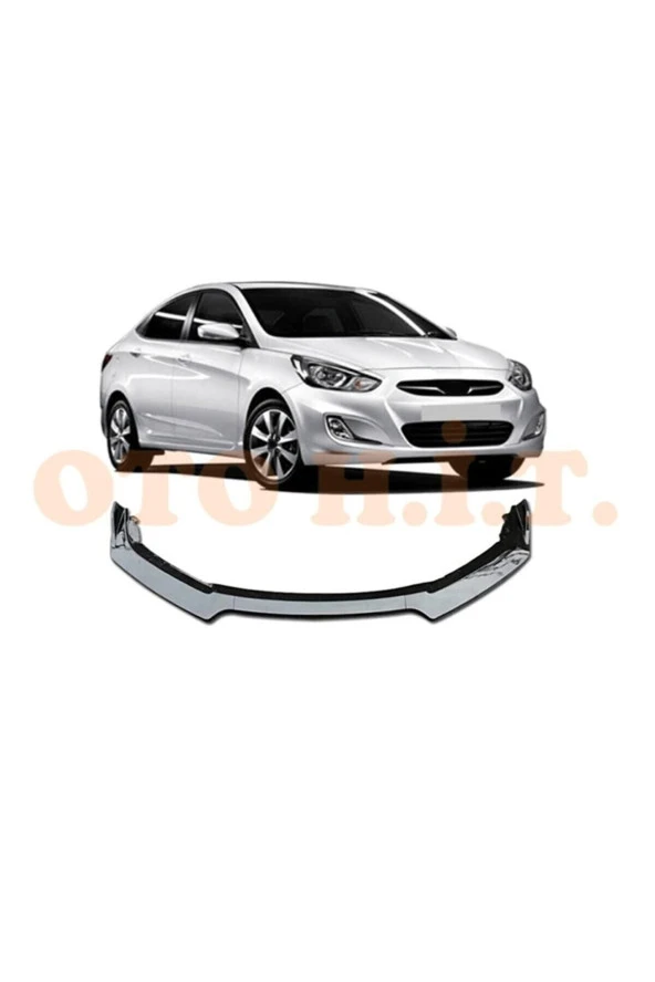 OTO H.İ.T.  Hyundai Accent Blue Uyumlu Esnek Ayarlanabilir 3 Parça Kanatlı Piano Black Ön Lip ürün görseli