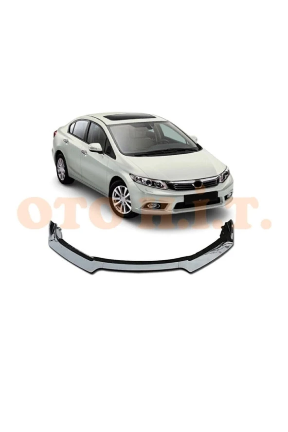 OTO H.İ.T.  Honda Civic Fb7 Uyumlu Esnek Ayarlanabilir 3 Parça Kanatlı Piano Black Ön Lip