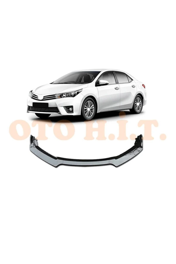 OTO H.İ.T.  Toyota Corolla 2013-2018 Uyumlu Esnek Ayarlanabilir 3 Parça Kanatlı Piano Black Ön Lip