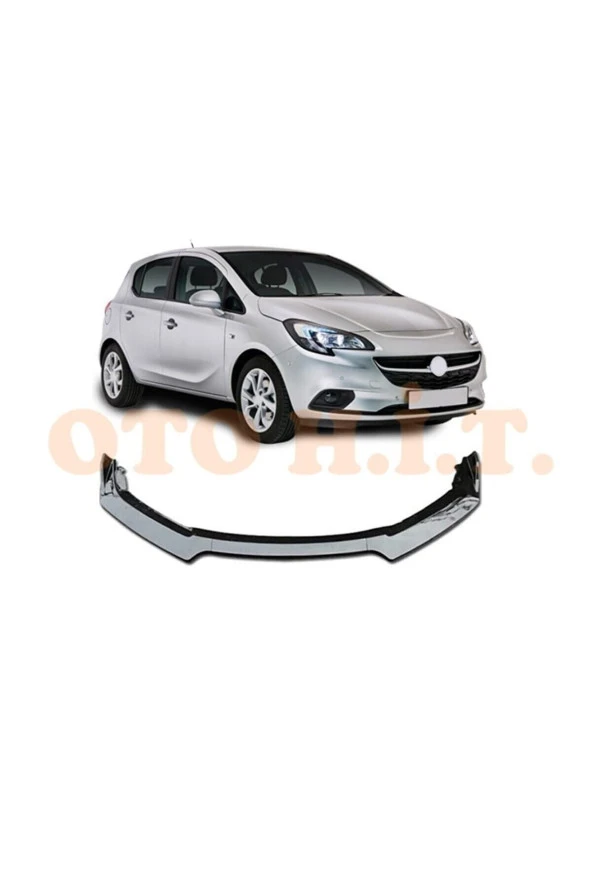 OTO H.İ.T.  Opel Corsa E Uyumlu Esnek Ayarlanabilir 3 Parça Kanatlı Piano Black Ön Lip ürün görseli