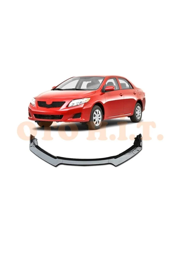 OTO H.İ.T.  Toyota Corolla 2006-2013 Uyumlu  Esnek Ayarlanabilir 3 Parça Kanatlı Piano Black Ön Lip ürün görseli