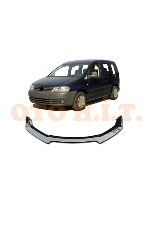 OTO H.İ.T.  Volkswagen Caddy 2004-2010 Uyumlu  Esnek Ayarlanabilir 3 Parça Kanatlı Piano Black Ön Lip ürün görseli