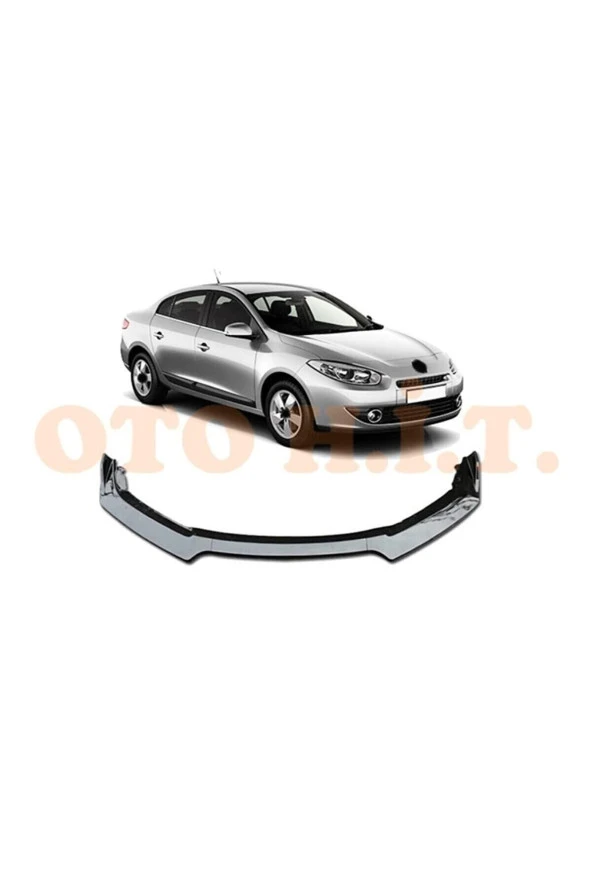 OTO H.İ.T.  Renault Fluence 2009-2012 Uyumlu Esnek Ayarlanabilir 3 Parça Kanatlı Piano Black Ön Lip ürün görseli