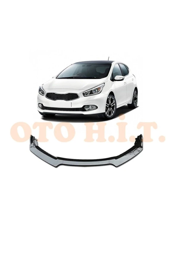 OTO H.İ.T.  Kia Ceed Uyumlu Esnek Ayarlanabilir 3 Parça Kanatlı Piano Black Ön Lip ürün görseli