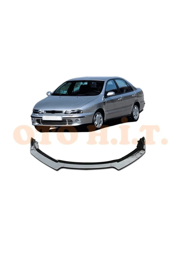 OTO H.İ.T.  Fiat Marea Uyumlu Esnek Ayarlanabilir 3 Parça Kanatlı Piano Black Ön Lip