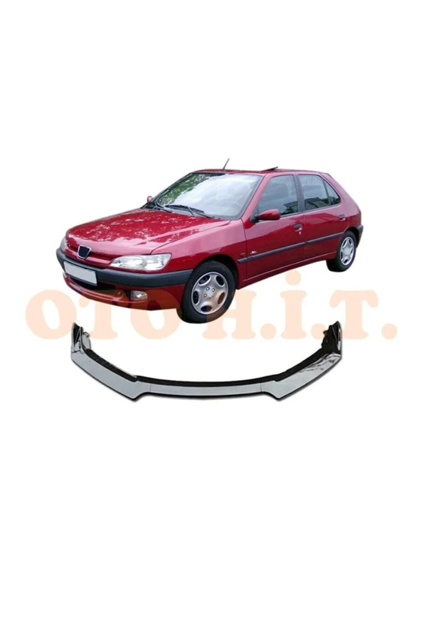OTO H.İ.T.  Peugeot 306 Uyumlu  Esnek Ayarlanabilir 3 Parça Kanatlı Piano Black Ön Lip ürün görseli
