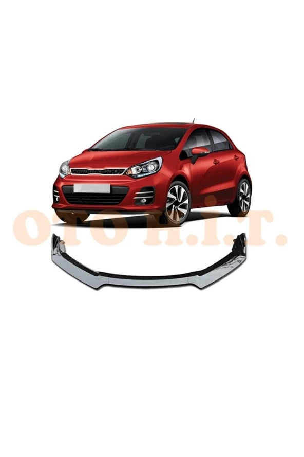 OTO H.İ.T.  Kia Rio 2012-2016 Uyumlu Esnek Ayarlanabilir 3 Parça Kanatlı Piano Black Ön Lip ürün görseli