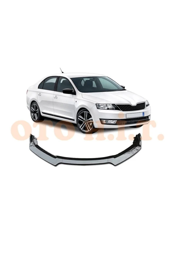 OTO H.İ.T.  Skoda Rapid Uyumlu Esnek Ayarlanabilir 3 Parça Kanatlı Piano Black Ön Lip ürün görseli