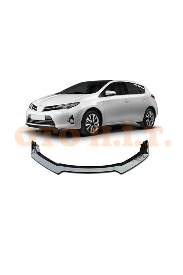 OTO H.İ.T.  Toyota Auris 2013-2015 Uyumlu Esnek Ayarlanabilir 3 Parça Kanatlı Piano Black Ön Lip ürün görseli