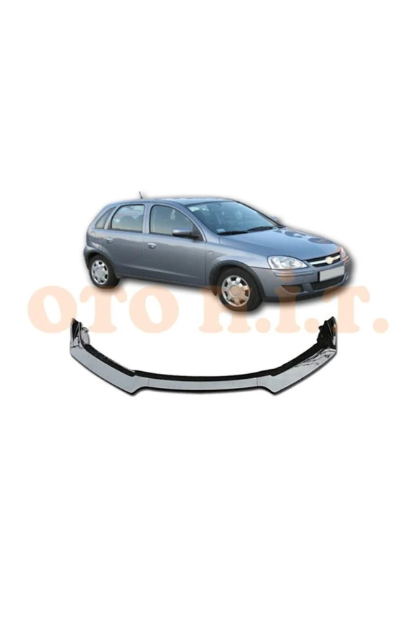 OTO H.İ.T.  Opel Corsa C Uyumlu Esnek Ayarlanabilir 3 Parça Kanatlı Piano Black Ön Lip ürün görseli