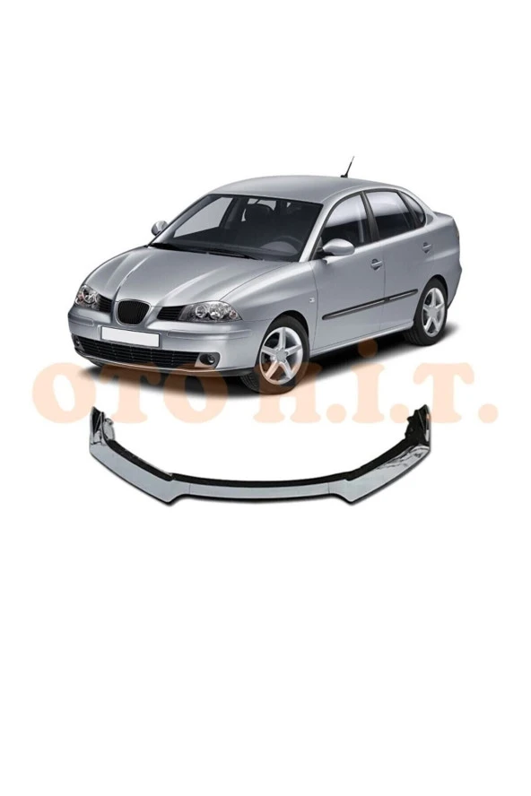 OTO H.İ.T.  Seat Ibiza Cordoba 2002-2008 Uyumlu Esnek Ayarlanabilir 3 Parça Kanatlı Piano Black Ön Lip