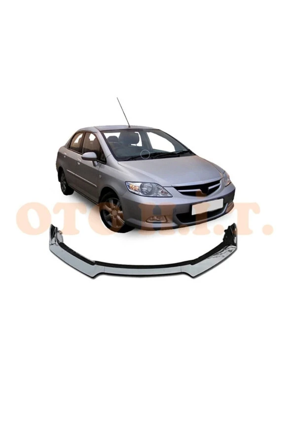 OTO H.İ.T.  Honda City Uyumlu Esnek Ayarlanabilir 3 Parça Kanatlı Piano Black Ön Lip
