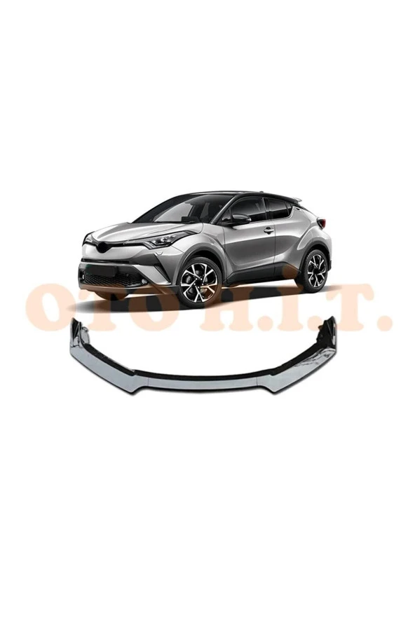 OTO H.İ.T.  Toyota Chr Uyumlu Esnek Ayarlanabilir 3 Parça Kanatlı Piano Black Ön Lip