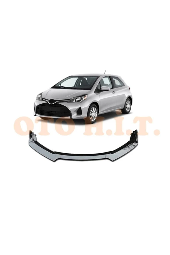 OTO H.İ.T.  Toyota Yaris Uyumlu Esnek Ayarlanabilir 3 Parça Kanatlı Piano Black Ön Lip ürün görseli