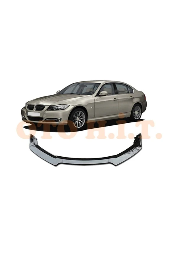 OTO H.İ.T.  Bmw E90 3 Serisi Uyumlu Esnek Ayarlanabilir 3 Parça Kanatlı Piano Black Ön Lip