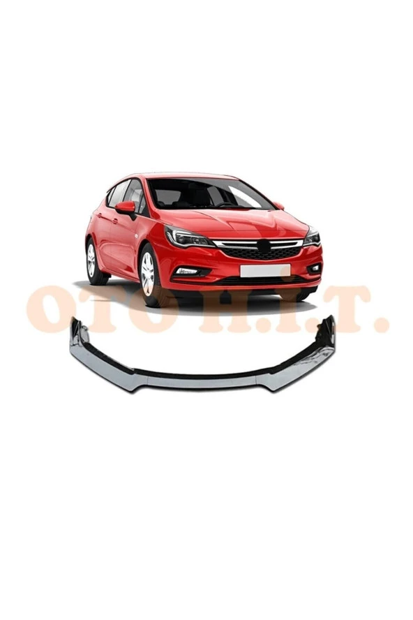 OTO H.İ.T.  Opel Astra K Uyumlu Esnek Ayarlanabilir 3 Parça Kanatlı Piano Black Ön Lip ürün görseli