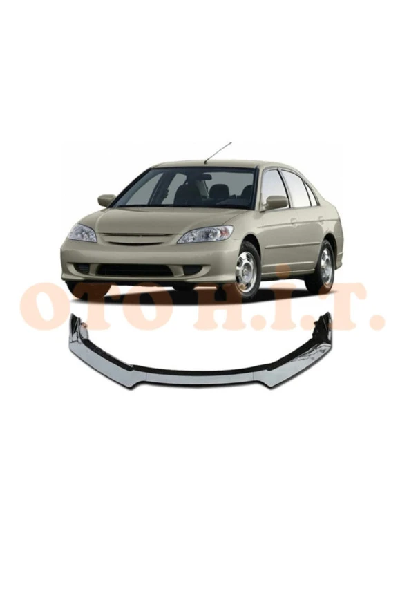 OTO H.İ.T.  Honda Vtec 2 Uyumlu Esnek Ayarlanabilir 3 Parça Kanatlı Piano Black Ön Lip