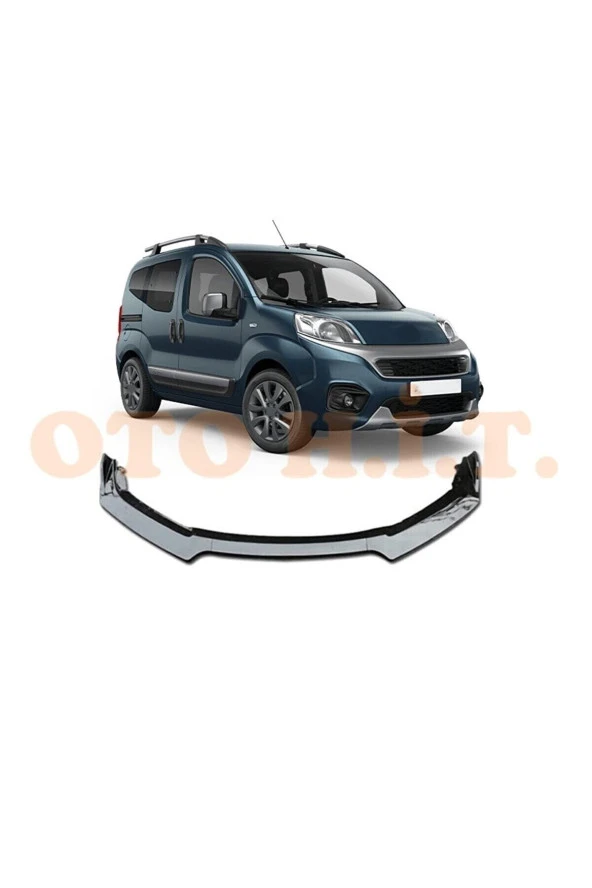 OTO H.İ.T.  Fiat Fiorino Uyumlu Esnek Ayarlanabilir 3 Parça Kanatlı Piano Black Ön Lip
