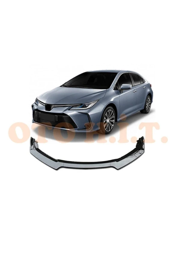 OTO H.İ.T.  Toyota Corolla Yeni Kasa Uyumlu Esnek Ayarlanabilir 3 Parça Kanatlı Piano Black Ön Lip ürün görseli