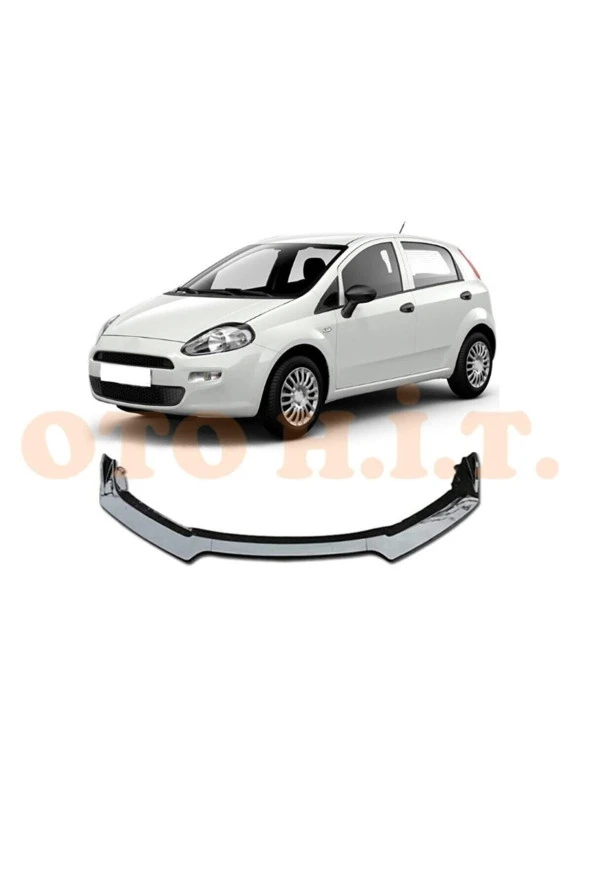 OTO H.İ.T.  Fiat Punto Uyumlu  Esnek Ayarlanabilir 3 Parça Kanatlı Piano Black Ön Lip ürün görseli