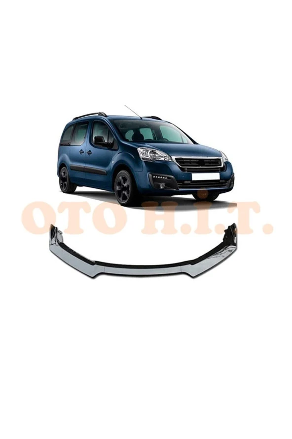 OTO H.İ.T.  Citroen Berlingo 2015 Ve Üzeri Uyumlu Esnek Ayarlanabilir 3 Parça Kanatlı Piano Black Ön Lip ürün görseli