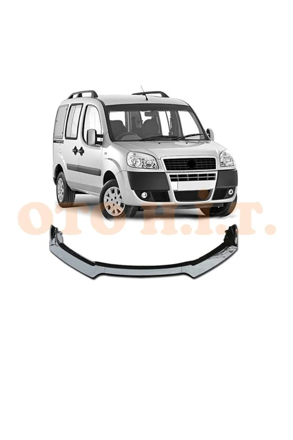 OTO H.İ.T.  Doblo 2 Uyumlu Esnek Ayarlanabilir 3 Parça Kanatlı Piano Black Ön Lip ürün görseli