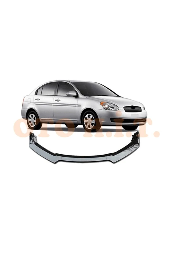 OTO H.İ.T.  Hyundai Accent Era Uyumlu Esnek Ayarlanabilir 3 Parça Kanatlı Piano Black Ön Lip