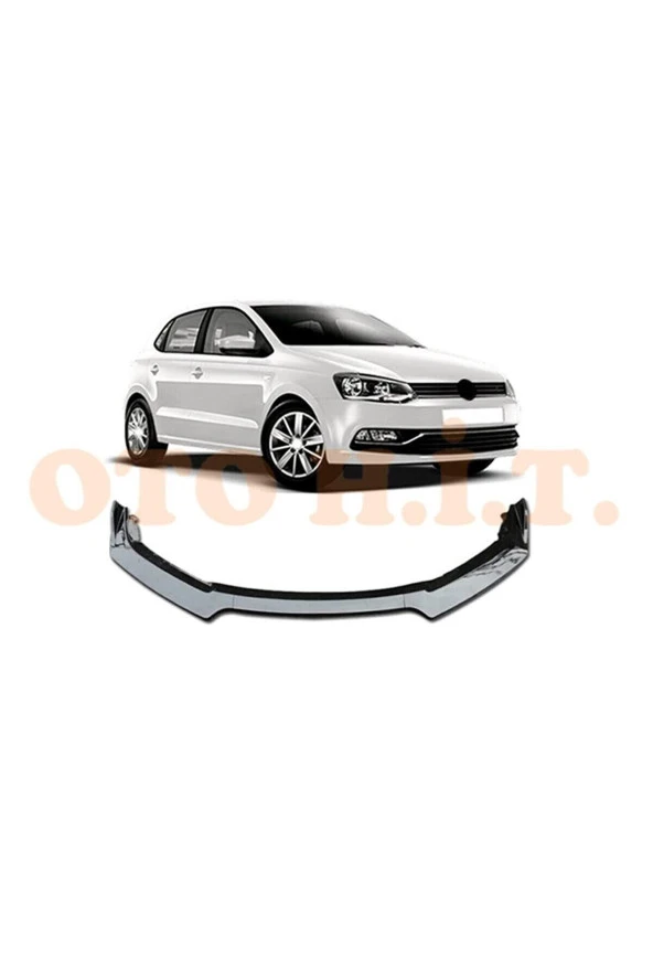 OTO H.İ.T.  Volkswagen Polo 3 Uyumlu Esnek Ayarlanabilir 3 Parça Kanatlı Piano Black Ön Lip ürün görseli