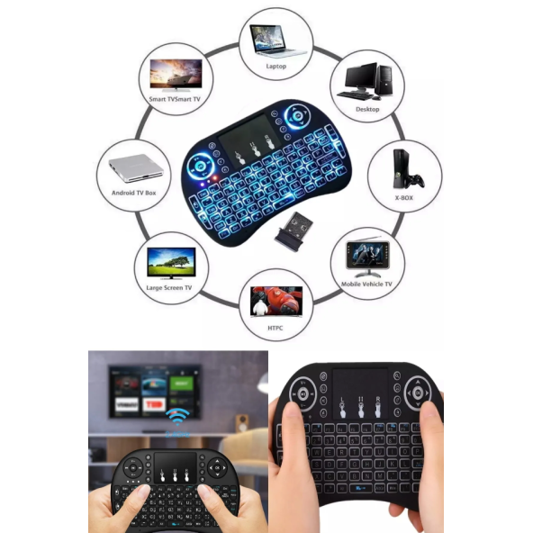 QASUL Uzaktan Kumanta Tv Plus Kablosuz Mini Klavye Android Tv Pc Laptop Için Akıllı Klavye Mouse Cihazı - 2