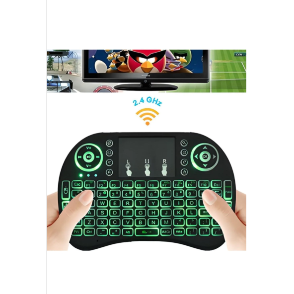 QASUL Uzaktan Kumanta Tv Plus Kablosuz Mini Klavye Android Tv Pc Laptop Için Akıllı Klavye Mouse Cihazı - 4