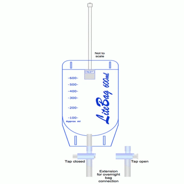 ADRİA DRENAJ TORBASI 600ML KEMERLİ NEFROSTOMİ TORBASI T-VALVE - 1