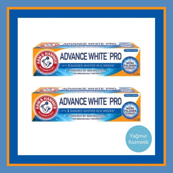 Arm Hammer 3 Tona Kadar Beyazlatıcı Diş Macunu Advance White 75ML+75ml 2Lİ