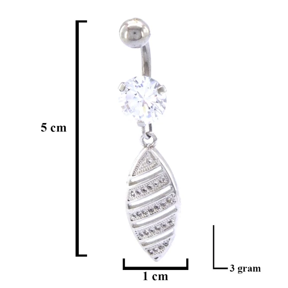 316L Çelik Zirkon Taşlı Piercing PRC-132 - 3