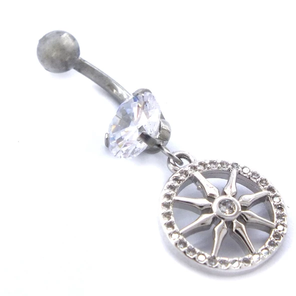 316L Çelik Zirkon Taşlı Yıldızlı Piercing PRC-133 - Resim 5