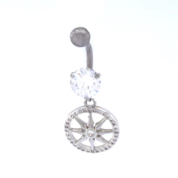 316L Çelik Zirkon Taşlı Yıldızlı Piercing PRC-133 ürün görseli