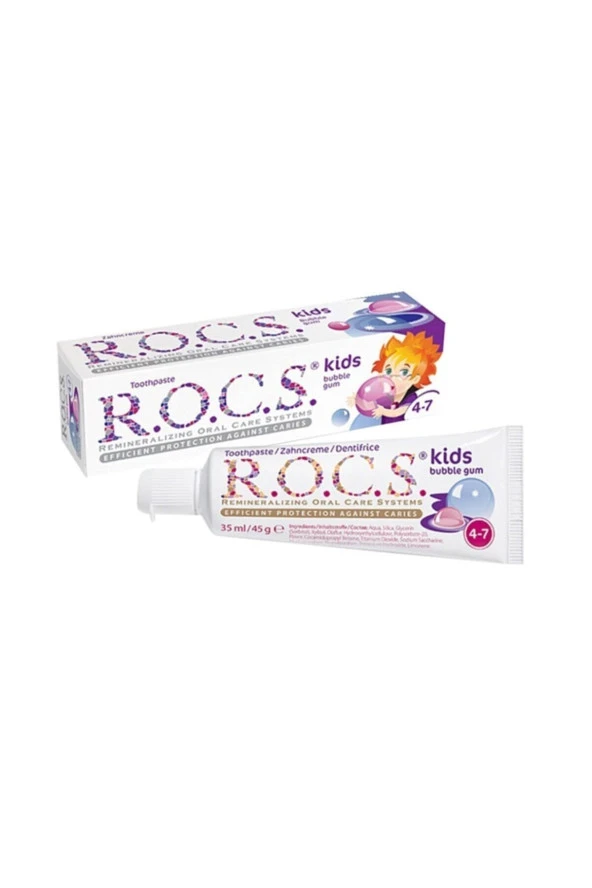 Rocs Kids 4-7 Yaş Meyveli Çocuk Diş Macunu (balon Sakızı) 35ml.