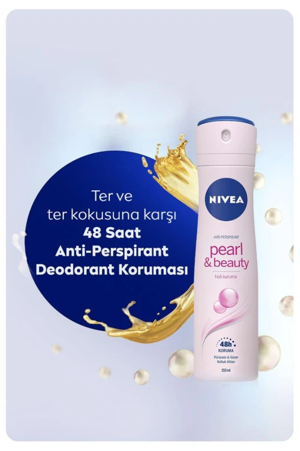 Nivea Kadın Sprey Deodorant Pearl & Beauty 150ml,48 Saat Anti-perspirant Koruma