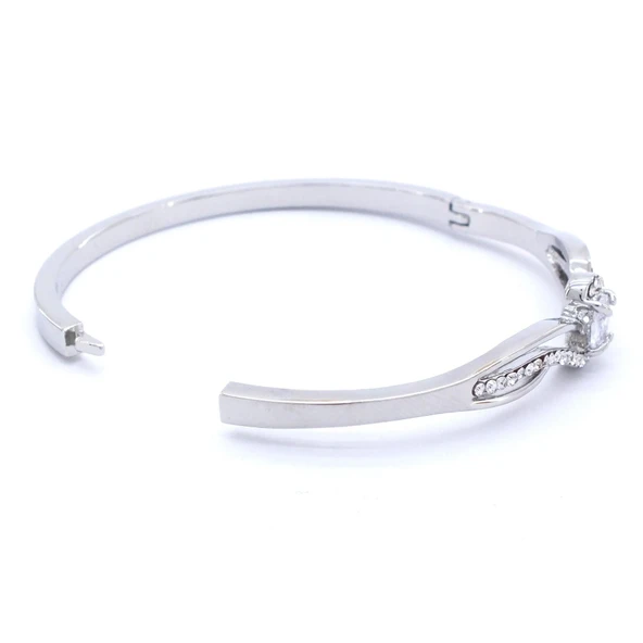 Çelik Kelepçe Bileklik Zirkon Taşlı Model BLZ-286 - Resim 6