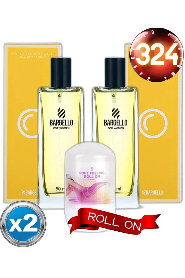 BARGELLO Parfüm 324x2(2adet) Kadın Oriental 50 Ml Edp + Kadın Roll On