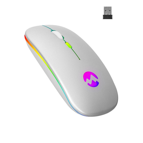 Everest Smw-710 Usb 2.4ghz Gümüş Ledli 800/1200/1600dpi Şarjlı Kablosuz Mouse
